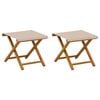 vidaXL Deck Chair 2 pcs Solid Eucalyptus Wood Beige