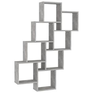 vidaXL Wall Shelf | Concrete grey | Engineered wood | 90 x 15 x 119 cm