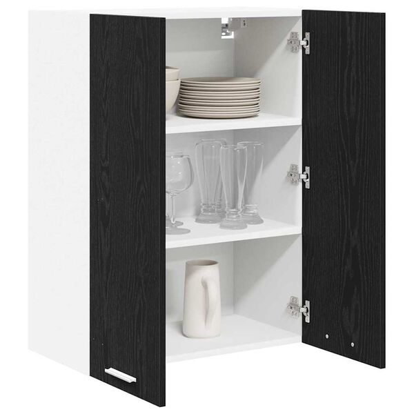 vidaXL Hanging Cabinet Black Oak 60 x 31 x 80 cm Engineered Wood