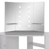 vidaXL Corner Dressing Table with LED Concrete Grey 111x54x141.5 cm