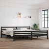 vidaXL Bed Frame without Mattress Black Solid Wood 200x200 cm