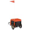 vidaXL Pet Bike Trailer Orange and Black Oxford Fabric and Iron