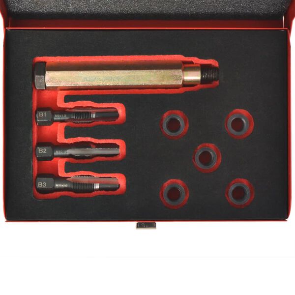 vidaXL Nine Piece Glow Plug Thread Repair Kit M9 x 1.0 mm