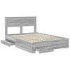 vidaXL Bed Frame with Drawer Grey Sonoma 150 x 200 cm Engineered Wood