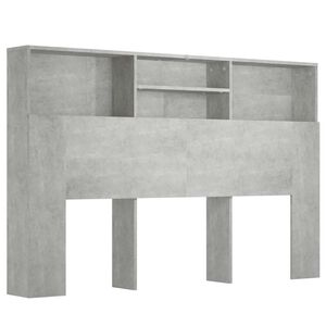 vidaXL Headboard Cabinet Concrete Grey 160x19x103,5 cm