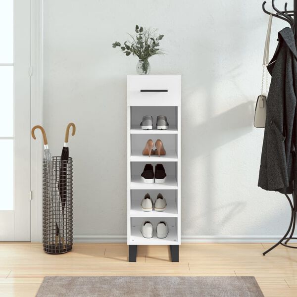 vidaXL Shoe Cabinet White 30x35x105 cm Engineered Wood