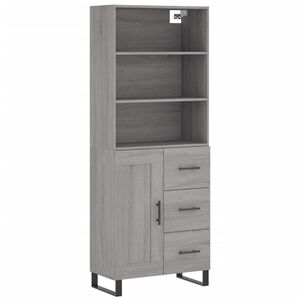 vidaXL Highboard Grey Sonoma 69.5x34x180 cm Engineered Wood