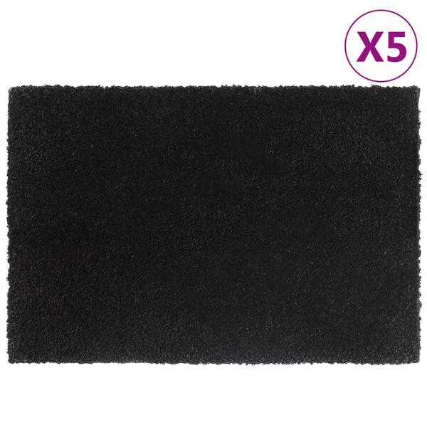 vidaXL Door Mats 5 pcs Black 40x60 cm Tufted Coir