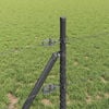 vidaXL Fence Post Grey 10 x 0.5 m (25 mm mesh) Steel and PVC