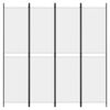 vidaXL 4-Panel Room Divider White 200x200 cm Fabric