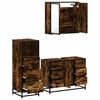 vidaXL 3 Piece Bathroom Furniture Set Smoked Oak Engineered Wood