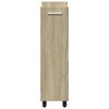 vidaXL Cabinet with Wheels Sonoma Oak 60x22x79 cm Engineered Wood
