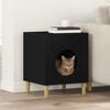 vidaXL Cat House Black 42.5 x 40 x 53 cm Engineered Wood