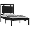 vidaXL Bed Frame without Mattress Black 75x190 cm Small Single Solid Wood
