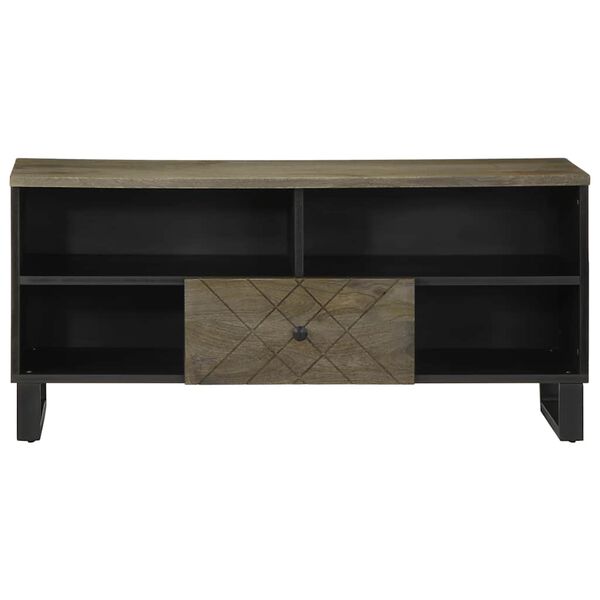 vidaXL TV Cabinet Black 100x33x46 cm Solid Wood Mango