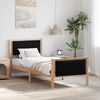 vidaXL Bed frame Brown and black 80 x 200 cm Solid pine wood