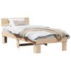 vidaXL Bed Frame with Headboard Natural 75 x 190 cm Solid Pine Wood