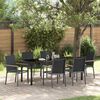 vidaXL Garden Dining Set 7 pcs Black Powder-coated Steel