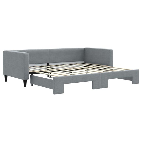 vidaXL Daybed with Trundle without Mattress Light Grey 90x190 cm Single