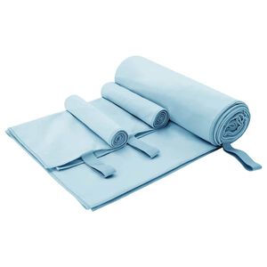 vidaXL Sports Towel Set 3 pcs Blue Polyester and Polyamide