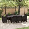vidaXL Garden Table Brown 250 x 100 x 73 cm Poly Rattan