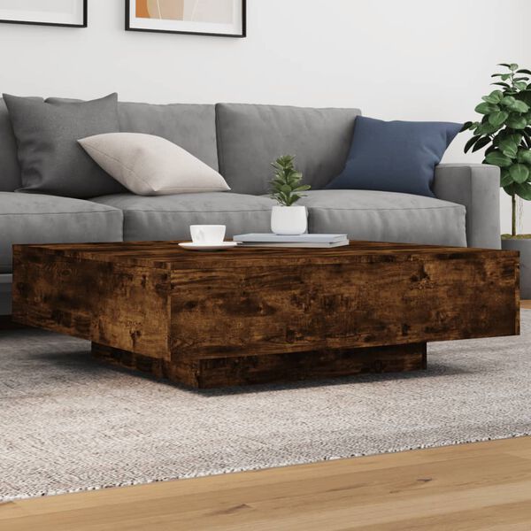vidaXL Coffee Table Smoked Oak 100x100x31 cm Engineered Wood