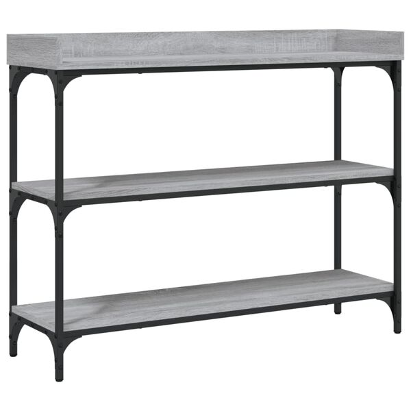 vidaXL Console Table with Shelves Grey Sonoma 100x30x80 cm
