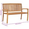 vidaXL 2-Seater Stacking Garden Bench 120 cm Solid Teak Wood