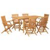 vidaXL Garden Dining Set 7 pcs Brown Solid Teak Wood