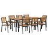 vidaXL Garden Dining Set 9 pcs Black Solid Acacia Wood