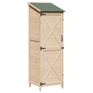 vidaXL Garden Shed Natural 59.5 x 56 x 176.5 cm Solid Fir Wood