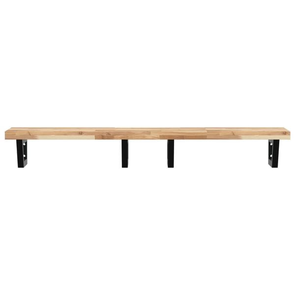 vidaXL Basin Shelf Wall Mounted Steel and Solid Wood Acacia