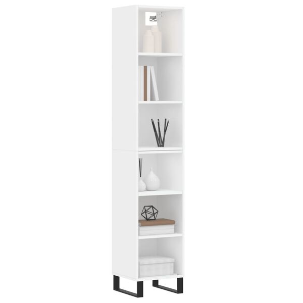 vidaXL Highboard White 34.5x32.5x180 cm Engineered Wood