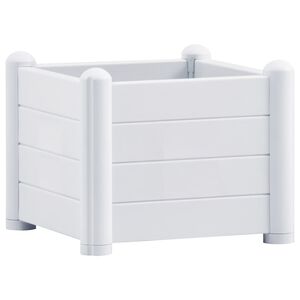 vidaXL Raised Bed | White | Polypropylene (PP) | 43x43x35 cm | Planters