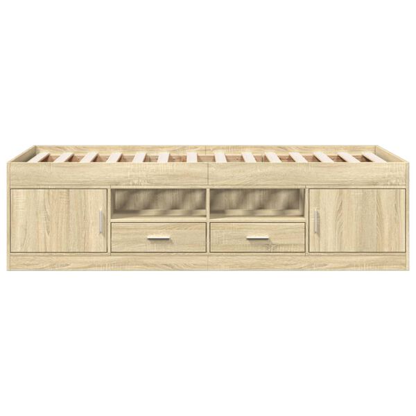 vidaXL Daybed with Drawers without Mattress Sonoma Oak 90x200 cm