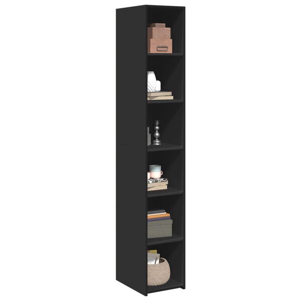 vidaXL Highboard Black 30x41x185 cm Engineered Wood