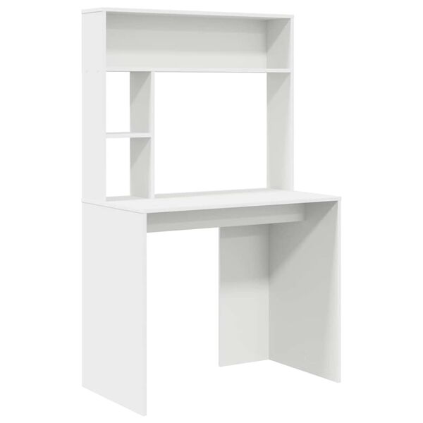 vidaXL Desk with Shelf White 91 x 50 x 149 cm Engineered Wood