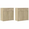 vidaXL Sideboards 2 pcs Sonoma Oak 79x38x80 cm Engineered Wood