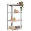 vidaXL 4-Layer Shelves 3 pcs Silver Steel&Engineered Wood