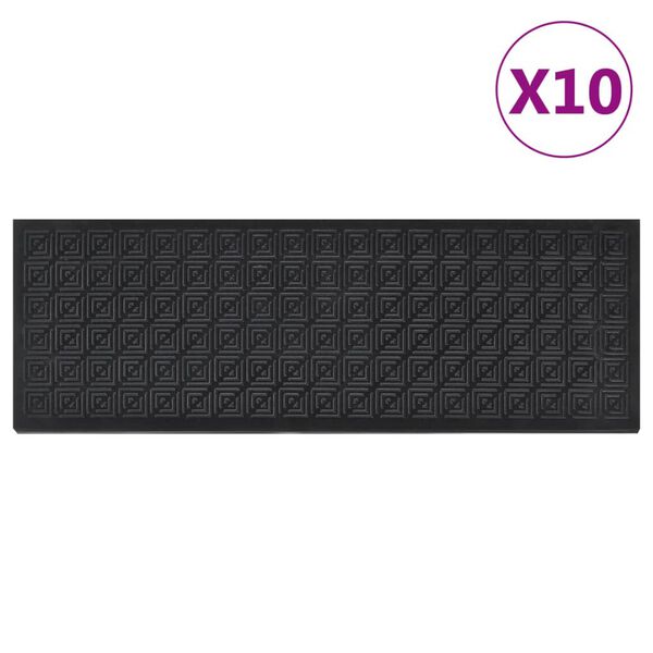 vidaXL Stair Treads 10 pcs 25x75 cm Rubber