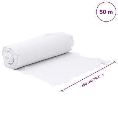 vidaXL Geotextile Membrane White 1 x 50 m Polyester Fibre