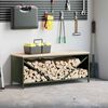 vidaXL Firewood Rack with Wooden Top Olive Green 100.5x35.5x40 cm