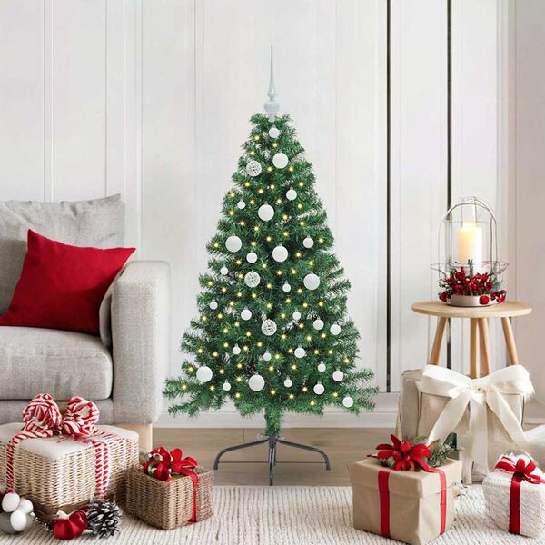 vidaXL Artificial Pre-lit Christmas Tree Green 120 cm PVC