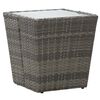 vidaXL Tea Table | Grey and transparent | PE rattan, steel, tempered glass