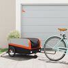 vidaXL Bike Trailer Black and Orange 45 kg Iron
