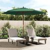 vidaXL Garden Parasol with Wooden Pole Green 299x240 cm
