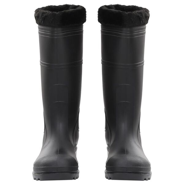 vidaXL Rian Boots with Removable Socks Black Size 46 PVC
