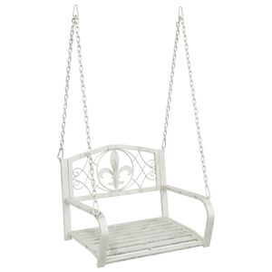 vidaXL Swing Bench Steel 71.5 x 59 x 55 cm Antique White