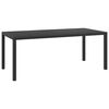 vidaXL Garden Dining Table | Black | Aluminium and WPC | 185 cm x 90 cm x 74 cm
