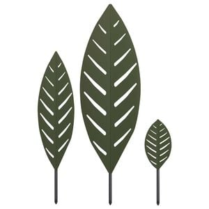 vidaXL Garden Stake 3 pcs 116.5 x 35 x 3 cm Olive Green Steel